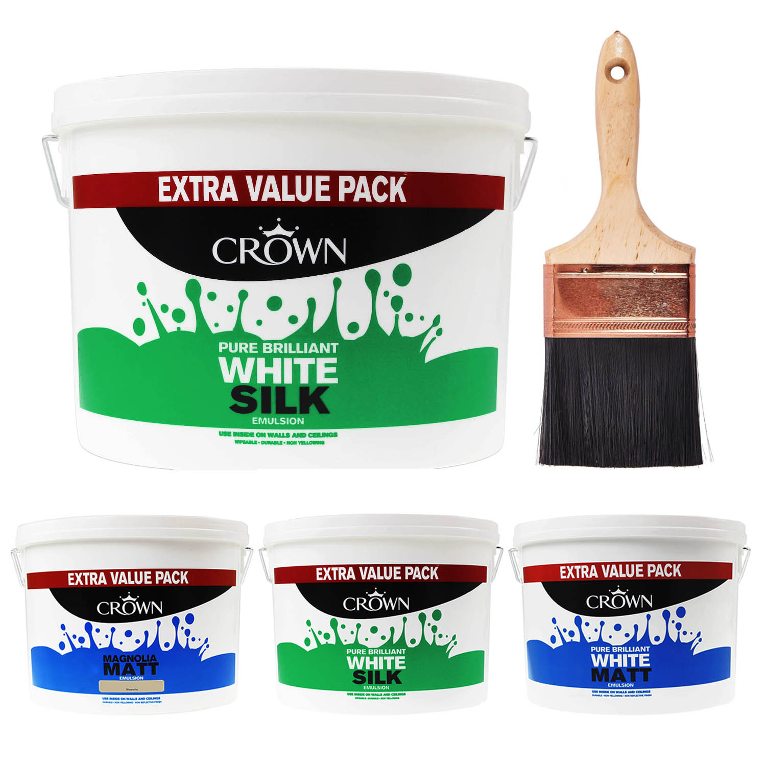 Crown Emulsion Walls Ceilings Paint Bedroom Home Interior Water Based